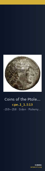 Coins of the Ptolemaic Empire Vol. I, Part 1, no. 513 — CANOA