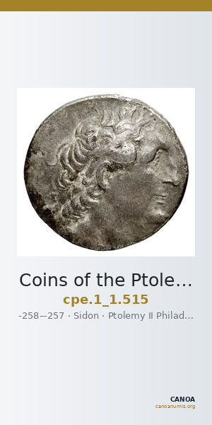 Coins of the Ptolemaic Empire Vol. I, Part 1, no. 515 — CANOA