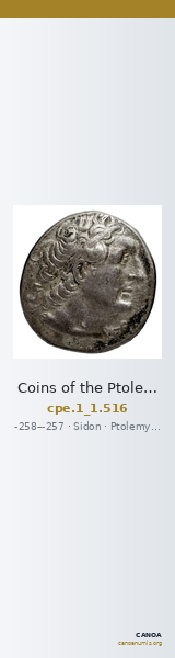 Coins of the Ptolemaic Empire Vol. I, Part 1, no. 516 — CANOA