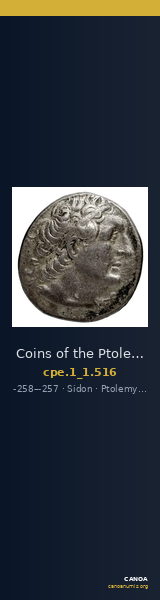 Coins of the Ptolemaic Empire Vol. I, Part 1, no. 516 — CANOA