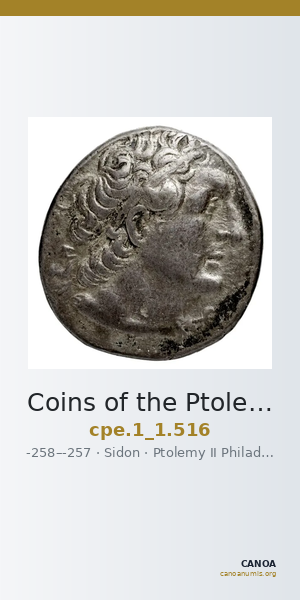 Coins of the Ptolemaic Empire Vol. I, Part 1, no. 516 — CANOA