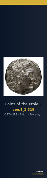 Coins of the Ptolemaic Empire Vol. I, Part 1, no. 518 — CANOA