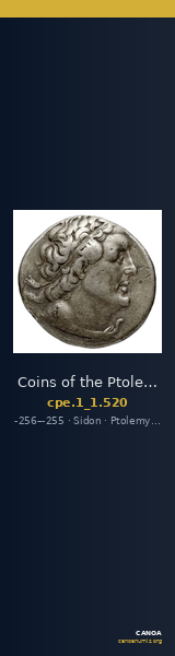 Coins of the Ptolemaic Empire Vol. I, Part 1, no. 520 — CANOA