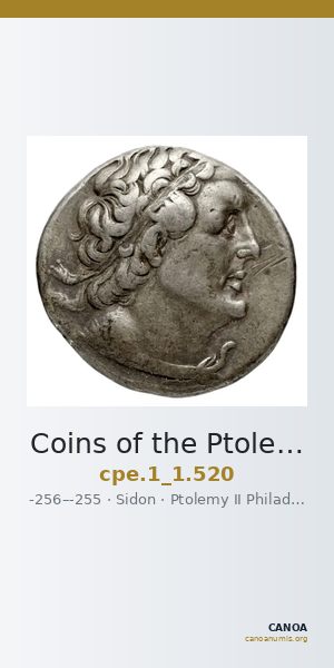 Coins of the Ptolemaic Empire Vol. I, Part 1, no. 520 — CANOA