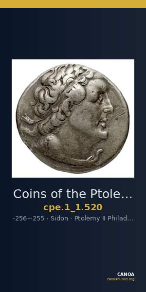 Coins of the Ptolemaic Empire Vol. I, Part 1, no. 520 — CANOA