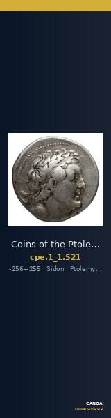 Coins of the Ptolemaic Empire Vol. I, Part 1, no. 521 — CANOA