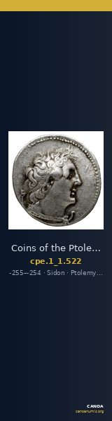 Coins of the Ptolemaic Empire Vol. I, Part 1, no. 522 — CANOA