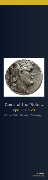 Coins of the Ptolemaic Empire Vol. I, Part 1, no. 523 — CANOA
