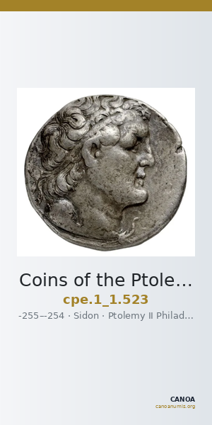 Coins of the Ptolemaic Empire Vol. I, Part 1, no. 523 — CANOA