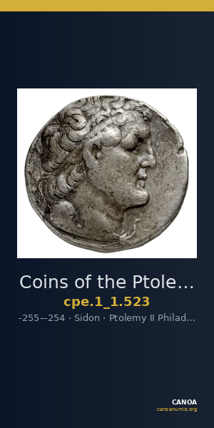 Coins of the Ptolemaic Empire Vol. I, Part 1, no. 523 — CANOA