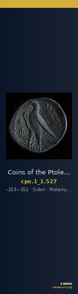 Coins of the Ptolemaic Empire Vol. I, Part 1, no. 527 — CANOA