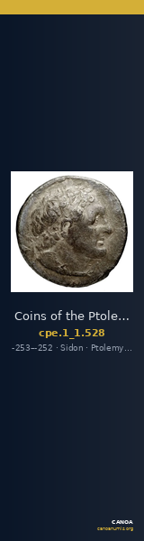 Coins of the Ptolemaic Empire Vol. I, Part 1, no. 528 — CANOA