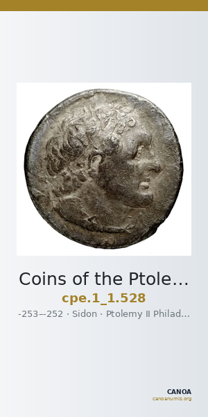 Coins of the Ptolemaic Empire Vol. I, Part 1, no. 528 — CANOA