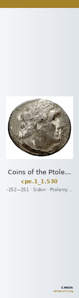 Coins of the Ptolemaic Empire Vol. I, Part 1, no. 530 — CANOA