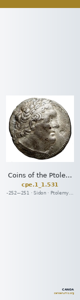 Coins of the Ptolemaic Empire Vol. I, Part 1, no. 531 — CANOA