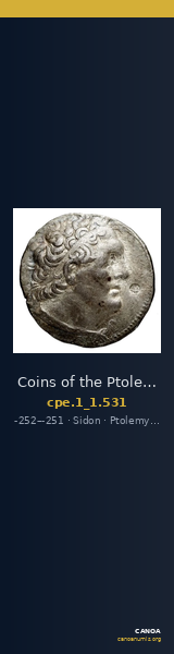 Coins of the Ptolemaic Empire Vol. I, Part 1, no. 531 — CANOA