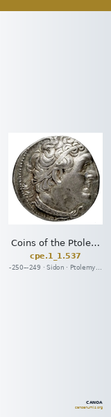 Coins of the Ptolemaic Empire Vol. I, Part 1, no. 537 — CANOA
