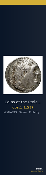 Coins of the Ptolemaic Empire Vol. I, Part 1, no. 537 — CANOA