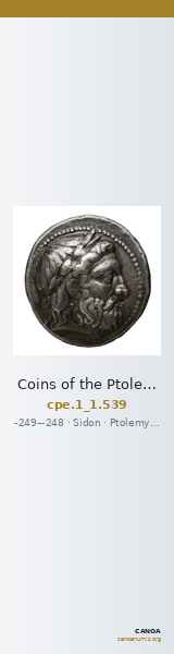 Coins of the Ptolemaic Empire Vol. I, Part 1, no. 539 — CANOA