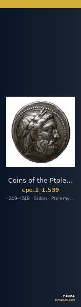 Coins of the Ptolemaic Empire Vol. I, Part 1, no. 539 — CANOA