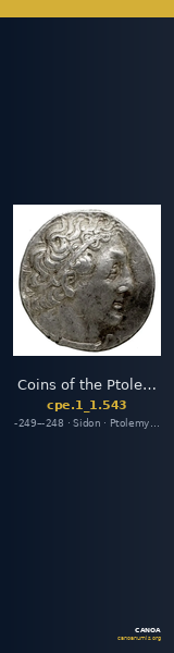 Coins of the Ptolemaic Empire Vol. I, Part 1, no. 543 — CANOA