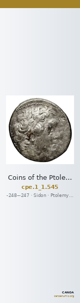 Coins of the Ptolemaic Empire Vol. I, Part 1, no. 545 — CANOA
