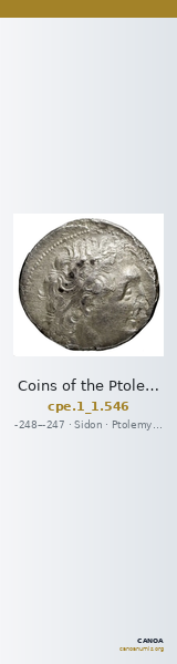Coins of the Ptolemaic Empire Vol. I, Part 1, no. 546 — CANOA