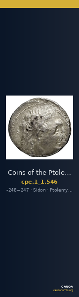 Coins of the Ptolemaic Empire Vol. I, Part 1, no. 546 — CANOA