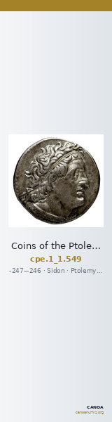 Coins of the Ptolemaic Empire Vol. I, Part 1, no. 549 — CANOA