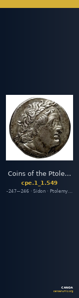 Coins of the Ptolemaic Empire Vol. I, Part 1, no. 549 — CANOA