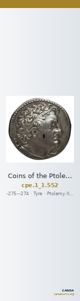 Coins of the Ptolemaic Empire Vol. I, Part 1, no. 552 — CANOA