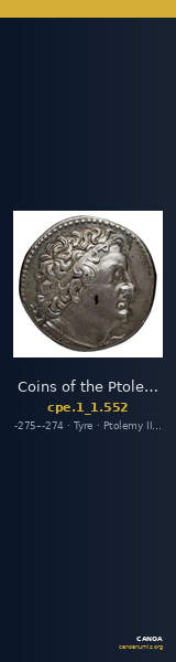 Coins of the Ptolemaic Empire Vol. I, Part 1, no. 552 — CANOA