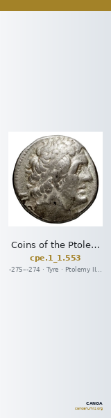 Coins of the Ptolemaic Empire Vol. I, Part 1, no. 553 — CANOA
