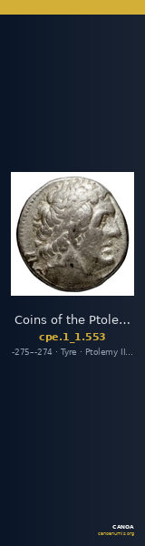 Coins of the Ptolemaic Empire Vol. I, Part 1, no. 553 — CANOA