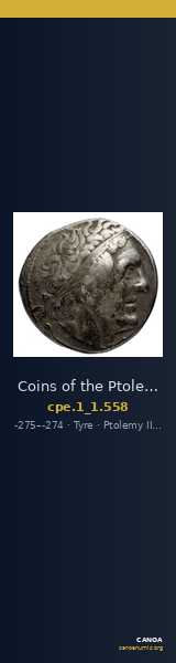 Coins of the Ptolemaic Empire Vol. I, Part 1, no. 558 — CANOA