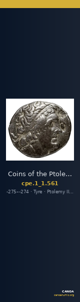 Coins of the Ptolemaic Empire Vol. I, Part 1, no. 561 — CANOA