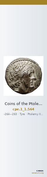 Coins of the Ptolemaic Empire Vol. I, Part 1, no. 564 — CANOA