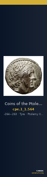 Coins of the Ptolemaic Empire Vol. I, Part 1, no. 564 — CANOA