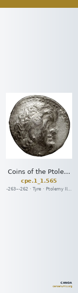 Coins of the Ptolemaic Empire Vol. I, Part 1, no. 565 — CANOA