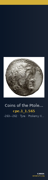 Coins of the Ptolemaic Empire Vol. I, Part 1, no. 565 — CANOA