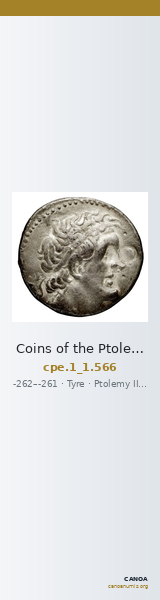Coins of the Ptolemaic Empire Vol. I, Part 1, no. 566 — CANOA