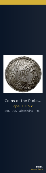 Coins of the Ptolemaic Empire Vol. I, Part 1, no. 57 — CANOA