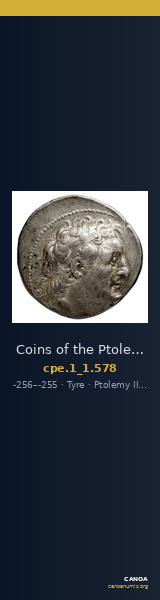 Coins of the Ptolemaic Empire Vol. I, Part 1, no. 578 — CANOA