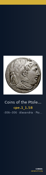 Coins of the Ptolemaic Empire Vol. I, Part 1, no. 58 — CANOA