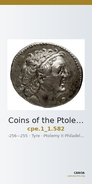 Coins of the Ptolemaic Empire Vol. I, Part 1, no. 582 — CANOA