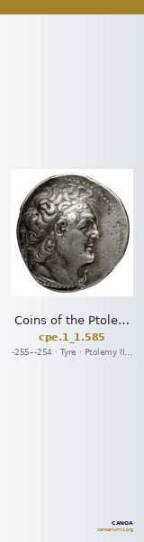 Coins of the Ptolemaic Empire Vol. I, Part 1, no. 585 — CANOA