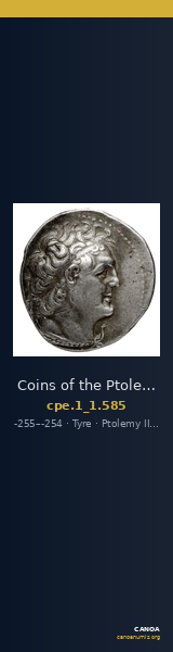 Coins of the Ptolemaic Empire Vol. I, Part 1, no. 585 — CANOA