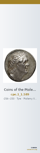 Coins of the Ptolemaic Empire Vol. I, Part 1, no. 589 — CANOA
