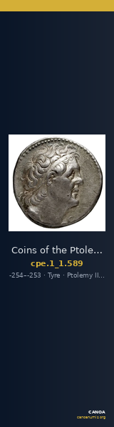 Coins of the Ptolemaic Empire Vol. I, Part 1, no. 589 — CANOA