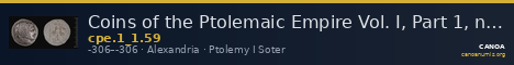 Coins of the Ptolemaic Empire Vol. I, Part 1, no. 59 — CANOA
